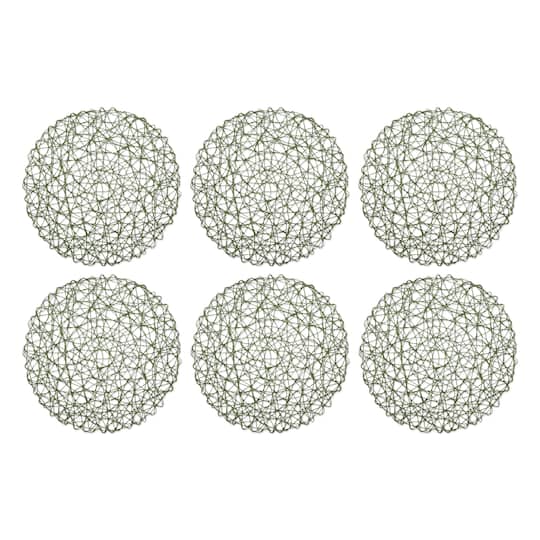 DII® Woven Paper Round Placemats, 6ct. in Artichoke Green | 15" | Michaels®
